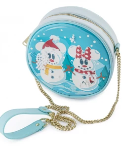 Loungefly Disney Snowman Mickey Minnie Snow Globe Crossbody Bag