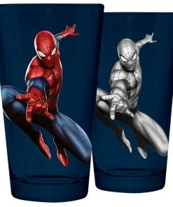 Surreal Entertainment Marvel Spider-Man Pencil And Color Sketch 16 Oz Pint Glass