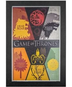 Pyramid America Game Of Thrones Six Houses Framed Poster
