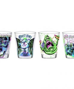 Silver Buffalo Ghostbusters Neon 4PC Shot Glass Sets Clear Glass