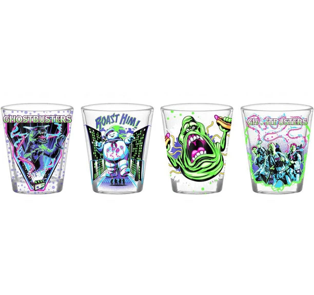 Silver Buffalo Ghostbusters Neon 4PC Shot Glass Sets Clear Glass 3 Silver Buffalo Ghostbusters Neon 4PC Shot Glass Sets Clear Glass