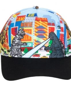Bioworld Godzilla AOP Pre-curved Snapback Movies