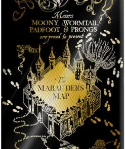 Silver Buffalo Harry Potter- The Mauders Maps 24in X 36in Metallic Canvas