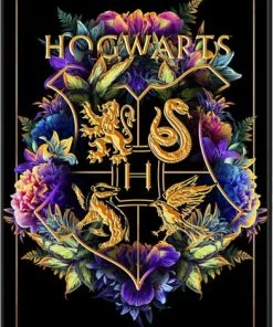 Silver Buffalo Harry Potter Hogwarts Crest Printed Wood Sign Wall Art Movies