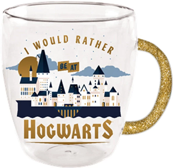Silver Buffalo Harry Potter Rather Be Hogwarts 14oz Glitter Handle Glass Mug 3 Silver Buffalo Harry Potter Rather Be Hogwarts 14oz Glitter Handle Glass Mug