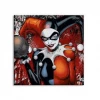 Silver Buffalo Harley Quinn Black Red And White 12'' X 12'' Canvas Wall Art