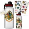 Silver Buffalo Movies Harry Potter Hogwarts 32oz Plastic Water Bottle W/Sticker Set