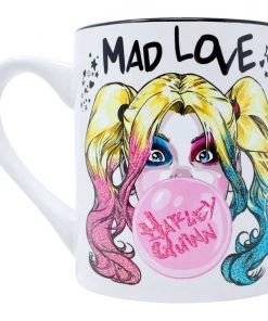 Silver Buffalo Harley Quinn Mad Love Bubble Gum 14oz Glitter Ceramic Mug