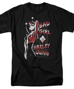 Trevco DC Comics Harley Quinn Bad Girl Adult T-shirt Black