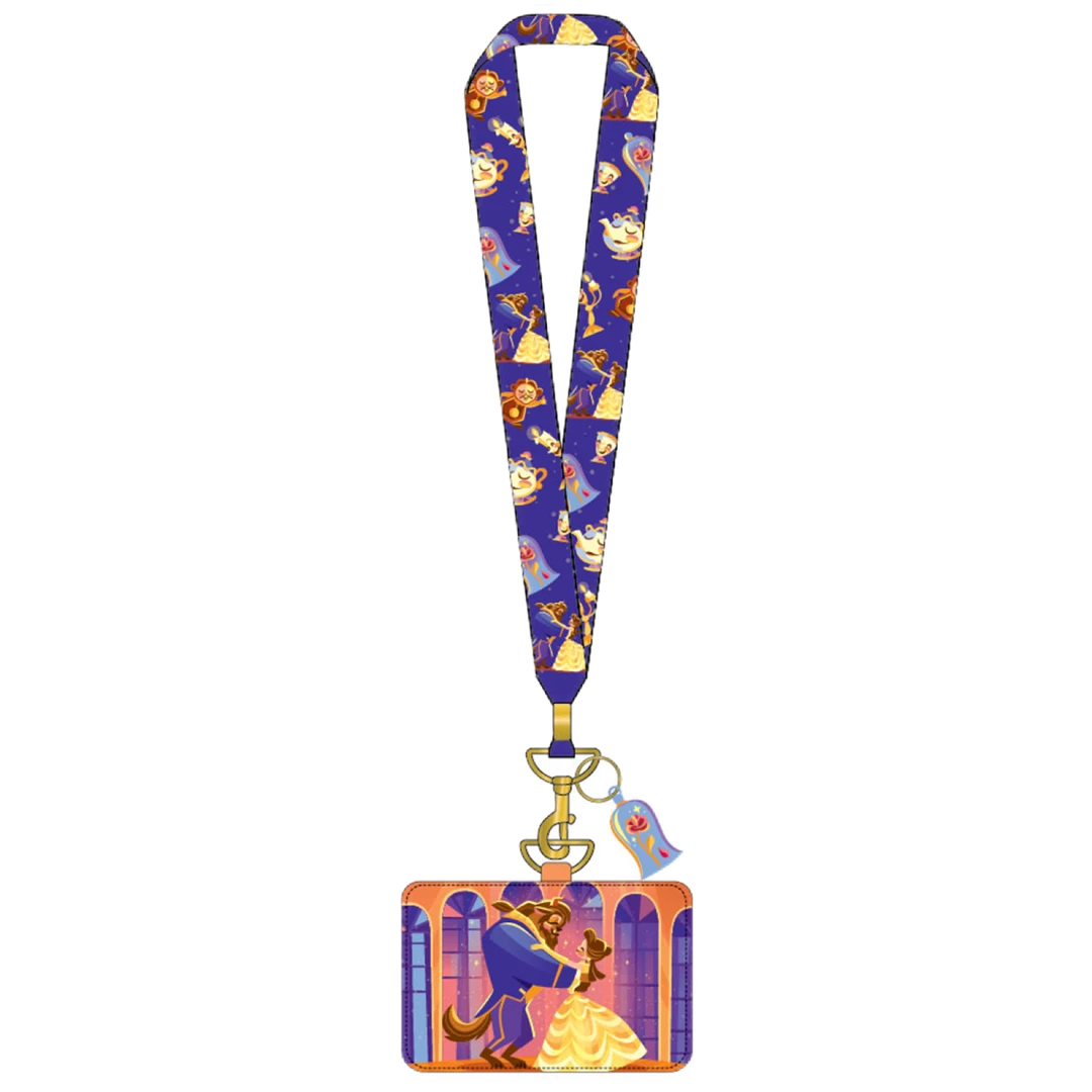 Loungefly Disney Beauty And The Beast Dancing Lanyard With Cardholder 4 Loungefly Disney Beauty And The Beast Dancing Lanyard With Cardholder