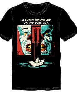 Bioworld IT- Pennywise I'm Very Nightmare You've Ever Had Black T-shirt