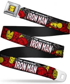 Buckle-Down Marvel Comics Iron Man Face Full Color The Invincible Iron Man Seatbelt CHILDREN'S Belt