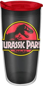 Silver Buffalo Movies Jurassic Park Logo 20oz Double Travel Tumbler W/ Slide Close Lid