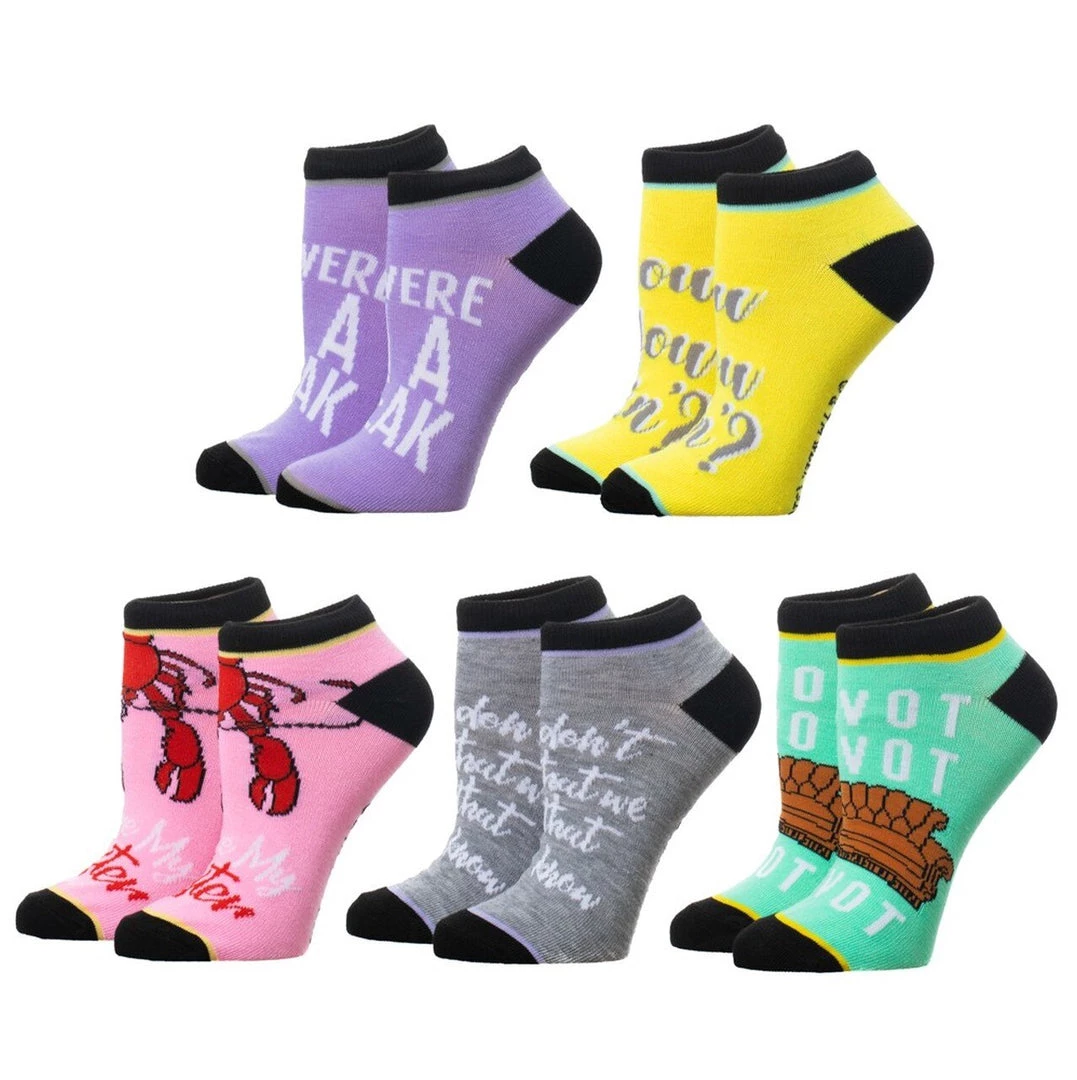 Bioworld Friends 5 Pack Ankle Socks Pack 3 Bioworld Friends 5 Pack Ankle Socks Pack