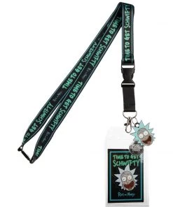 Bioworld Rick & Morty Time To Get Schwifty With Sticker ID Holder & Charm Lanyard Rick And Morty