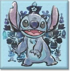Silver Buffalo Disney Lilo & Stitch Pencil Inkblot 12in X 12in Canvas Wall Art