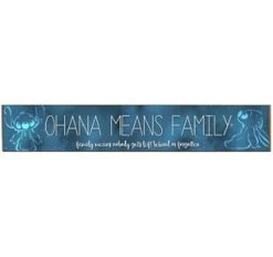 Silver Buffalo Lilo And Stitch Ohana Means Family MDF Wood Wall Art 36" X 6" Lilo & Stitch