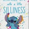 Silver Buffalo Lilo And Stitch Silliness Mltu Splatter Canvas Wall Art 7.5" X 10"