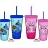 Silver Buffalo Lilo And Stitch Angel Coconut Flowers 24oz 2 Pack Color Change Plastic Tumbler