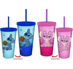 Silver Buffalo Lilo And Stitch Angel Coconut Flowers 24oz 2 Pack Color Change Plastic Tumbler 3 Silver Buffalo Lilo And Stitch Angel Coconut Flowers 24oz 2 Pack Color Change Plastic Tumbler