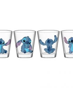 Silver Buffalo Lilo & Stitch Poses 4PC. 1.5oz Shot Glass Set