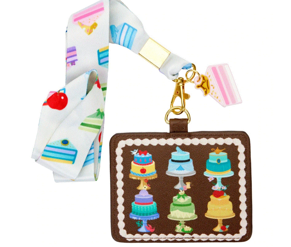 Loungefly Disney Princess Cakes Lanyard With Card Holder 3 Loungefly Disney Princess Cakes Lanyard With Card Holder