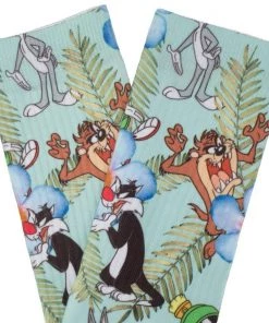 Bioworld Socks Looney Tunes Floral Sublimated Crew Sock