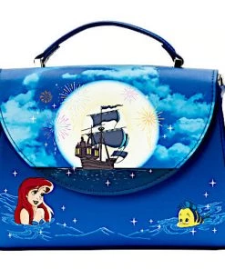 Loungefly The Little Mermaid Ariel Fireworks Glow In The Dark Crossbody Bag