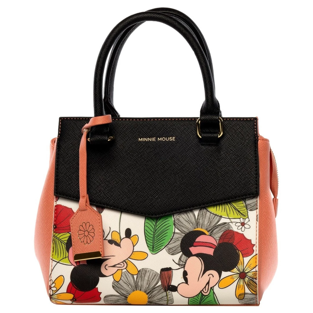 Loungefly Disney Minnie Mouse Flower Print Faux-Leather Crossbody Bag 4 Loungefly Disney Minnie Mouse Flower Print Faux-Leather Crossbody Bag