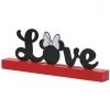 Open Road Brands Disney Love Minnie Mouse Metal Decor On Wood Base