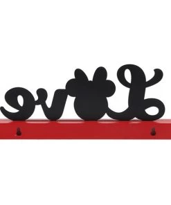 Open Road Brands Disney Love Minnie Mouse Metal Decor On Wood Base