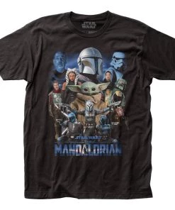 Impact Star Wars The Mandalorian Mando Collage Men's Black T-Shirt