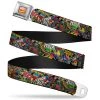 Buckle-Down MARVEL COMICS Marvel Comics Logo Full Color ADULT Seatbelt Belt - Retro Marvel Comic Books Stacked CLOSE-UP Webbing