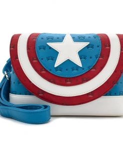 Marvel Comics Captain America Shield Crossbody Bag Purse Loungefly POP!