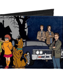 Buckle-Down Movies Scooby Doo Supernatural Scoobynatural 8-Character Group Pose Canvas Men's Wallet