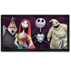 Silver Buffalo Nightmare Before Christmas Group Gel Coat Framed MDF Wall Art, 8" X 16" Disney