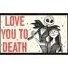 Silver Buffalo Nightmare Before Christmas Love You To Death Gel Coat 10in X 18in Framed Wall Art