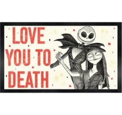 Silver Buffalo Nightmare Before Christmas Love You To Death Gel Coat 10in X 18in Framed Wall Art