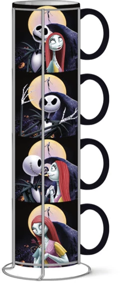 Silver Buffalo Movies Nightmare Before Christmas Jack & Sally Scene 10oz Stacked Ceramic Mug Set 3 Silver Buffalo Movies Nightmare Before Christmas Jack & Sally Scene 10oz Stacked Ceramic Mug Set