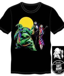 Bioworld The Nightmare Before Christmas Black Soft Hand Print T-shirt