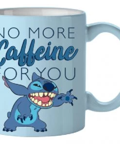 Silver Buffalo Lilo And Stitch Not More Caffeine 14 Oz Ceramic Coffee Mug Disney