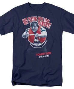 Trevco Movies Tommy Boy-Dinghy Short Sleeve Adult T-Shirt, Navy