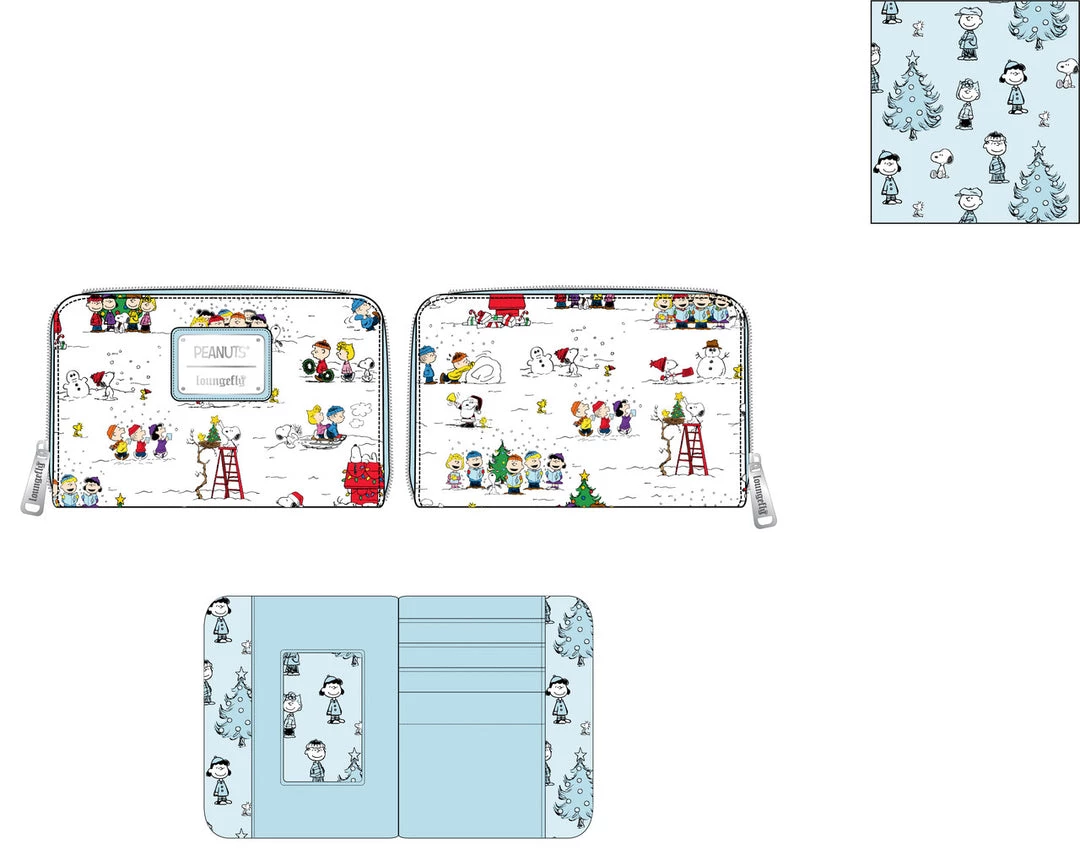 Loungefly Peanuts Happy Holidays Aop Zip Around Wallet 3 Loungefly Peanuts Happy Holidays Aop Zip Around Wallet