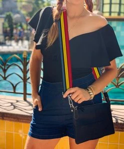 Buckle-Down Marvel - Captain Marvel Stripe Red-Gold & Blue Purse Strap