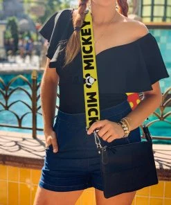 Buckle-Down Mickey Mouse - Mickey Smiling Up Pose Flip Buttons Purse Strap