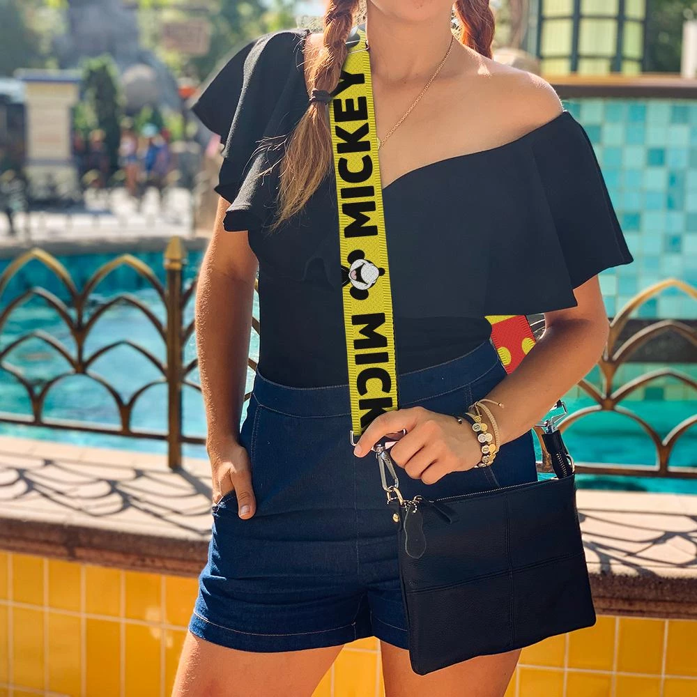 Buckle-Down Mickey Mouse - Mickey Smiling Up Pose Flip Buttons Purse Strap 4 Buckle-Down Mickey Mouse - Mickey Smiling Up Pose Flip Buttons Purse Strap