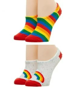Bioworld Rainbow Striped LGTB Pride 2 Pack Set Ankle Socks