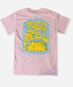 Ripple Junction T-shirts Taco Bell Nacho Cheese Text Taco Light Pink T-Shirt