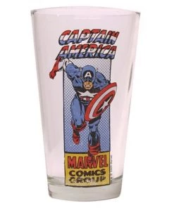 Silver Buffalo Captain America Marvel Comics Pint Glass