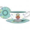 Silver Buffalo Sponge Bob Pinky Up Floral Gold Foil Boxed 12oz Ceramic Teacup & Saucer Anime 1 Silver Buffalo Sponge Bob Pinky Up Floral Gold Foil Boxed 12oz Ceramic Teacup & Saucer Anime
